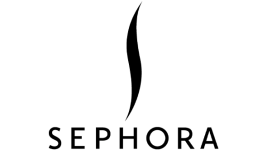 Le logo Sephora présente un symbole abstrait en forme de flamme noir et audacieux au-dessus du mot « SEPHORA » en lettres majuscules noires sur fond blanc.