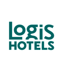 Logo pour Logis Hotels comportant le nom de l'entreprise en lettres bleu sarcelle foncé en gras sur fond blanc.