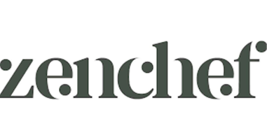 L'image affiche le mot zenchef dans une police serif minuscule, vert foncé et audacieuse sur un fond blanc.